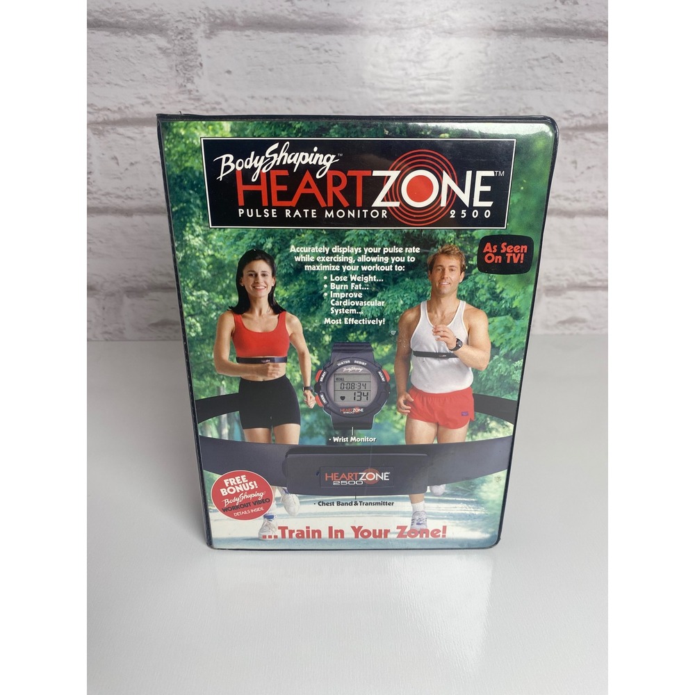 Vintage BodyShaping HeartZone 2500 Pulse Rate Monitor Chest Band Wrist Watch